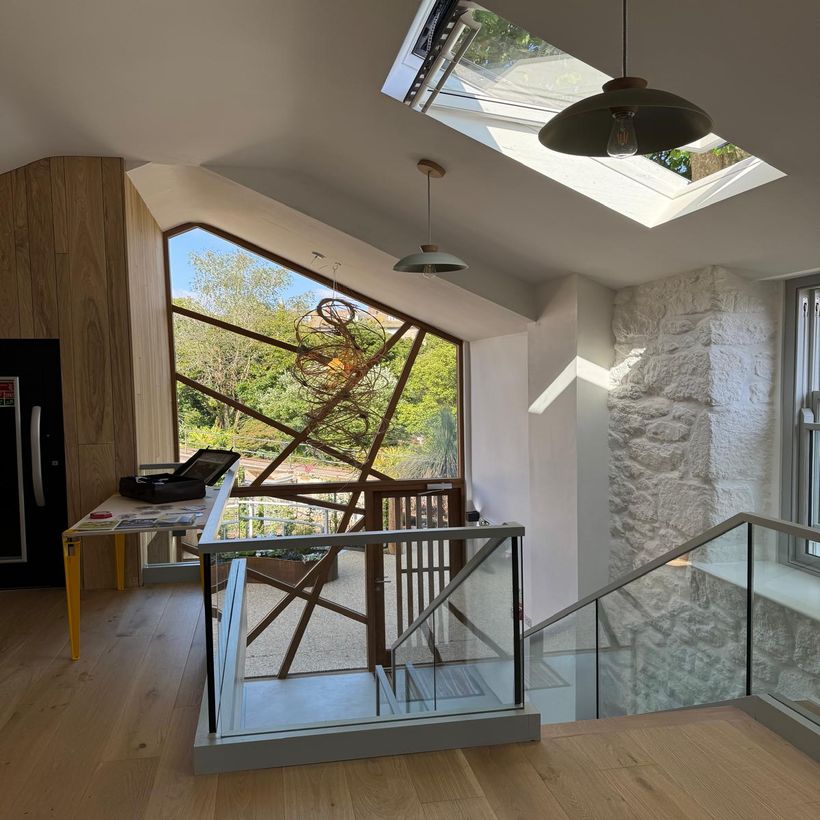 aerial view of new building