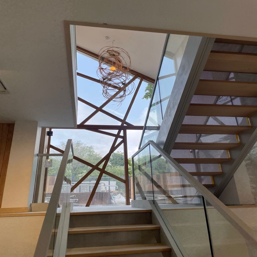 aerial view of new building