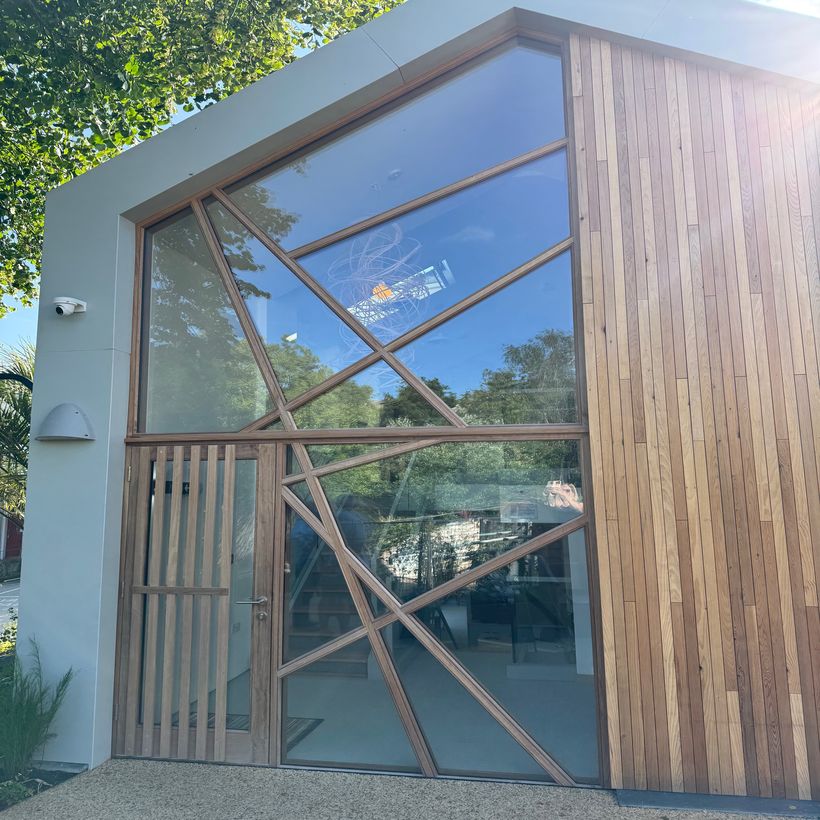 aerial view of new building