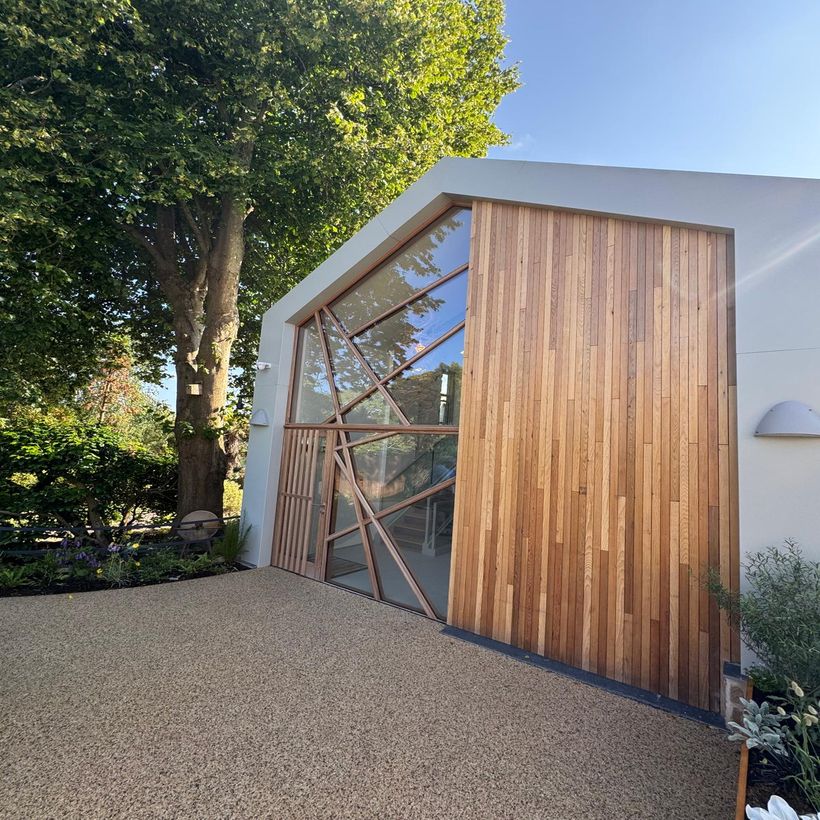 aerial view of new building