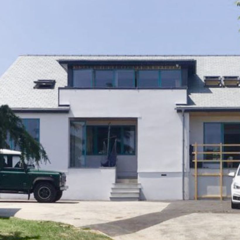 aerial view of new building