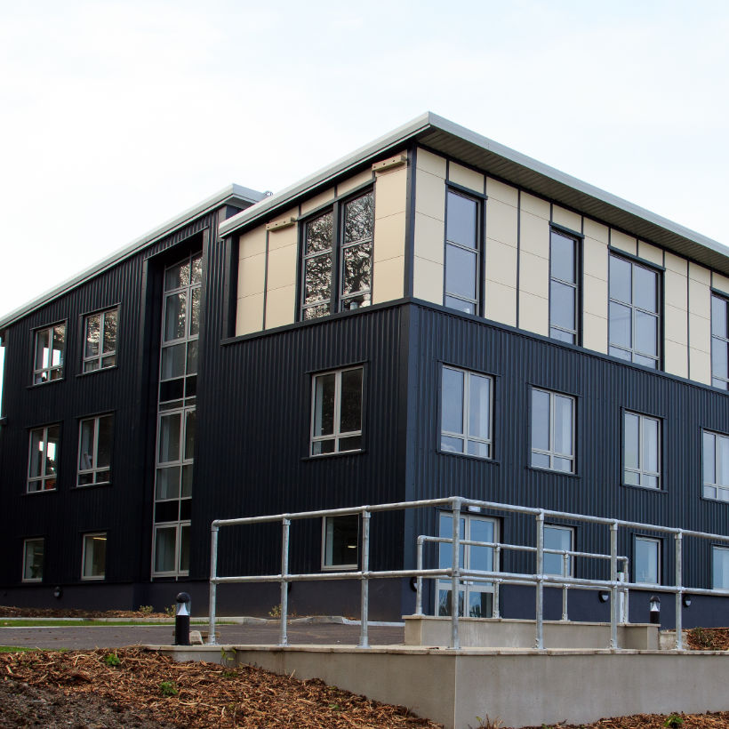 aerial view of new building