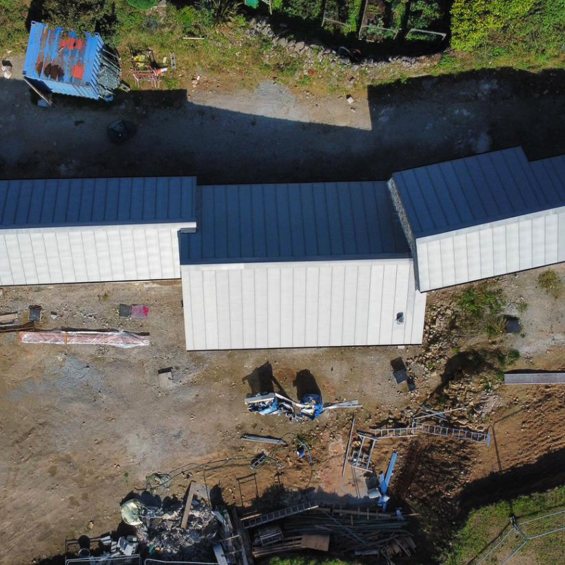 aerial view of new building