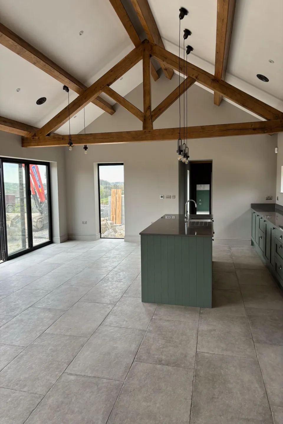 Rear view of new build house.