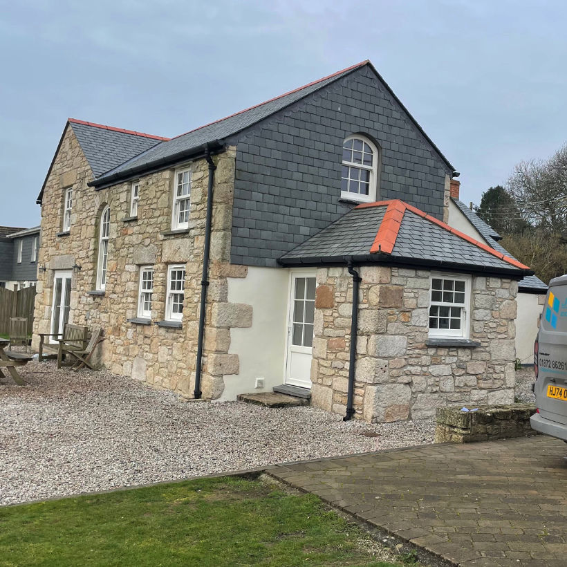 aerial view of new building