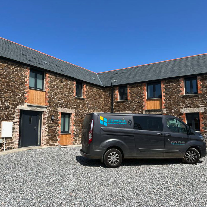 aerial view of new building