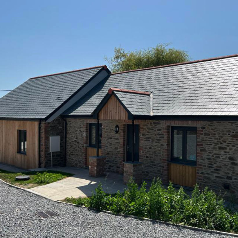 aerial view of new building