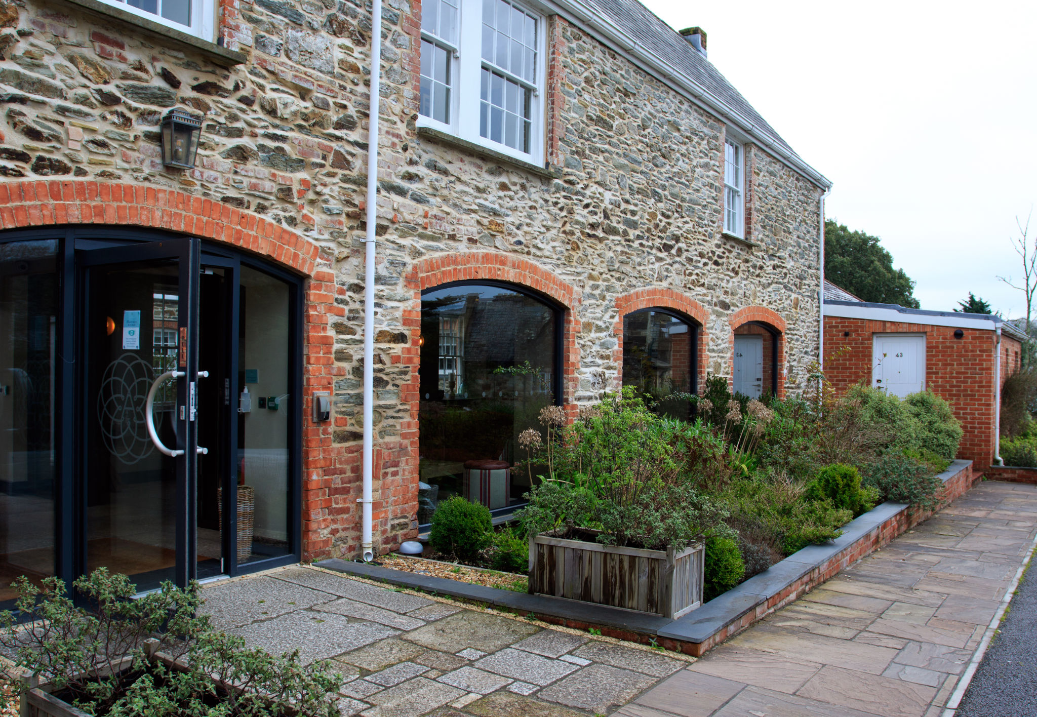 Landscaping outside the Alverton Hotel.